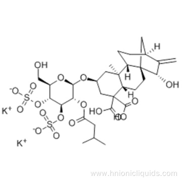 dipotassium dihydrogen 15alpha-hydroxy-2beta-[[2-O-isovaleryl-3,4-di-O-sulphonato-beta-D-glucopyranosyl]oxy]kaur-16-ene-18,19-dioate CAS 33286-30-5